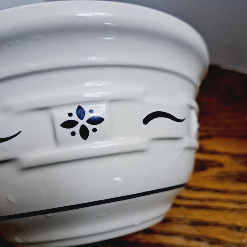 Longaberger 6 3/8'' Bowl White Blue Design