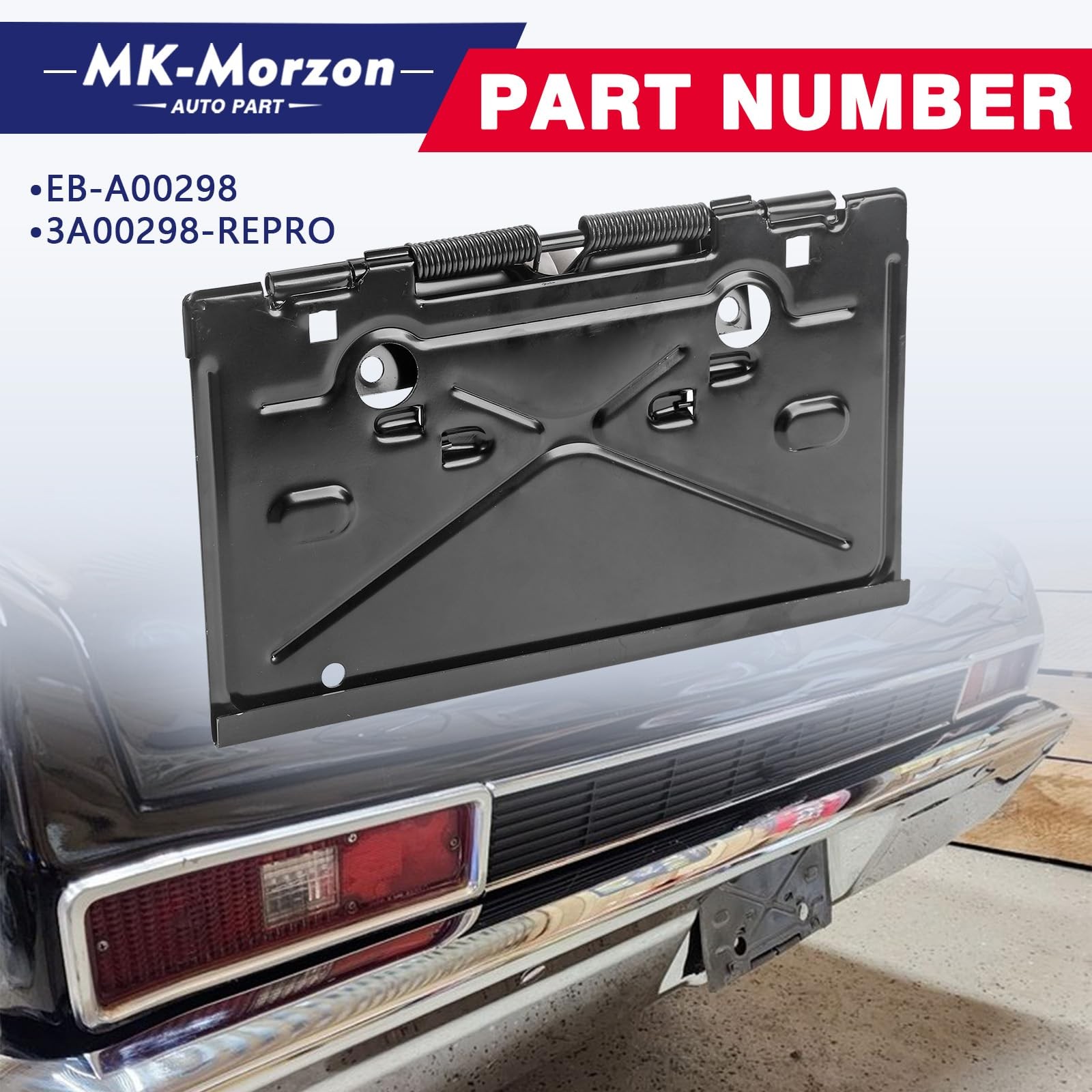 Rear License Plate Bracket w/ Hinge for 1968-1972 Chevy Impala Chevelle Camaro