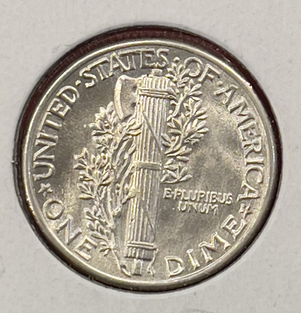 1938 P Mercury Silver Dime, Gem Uncirculated.