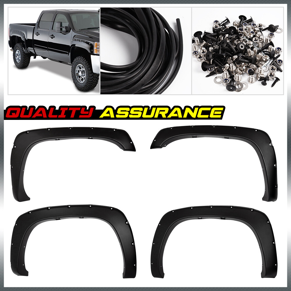 Fit For 1999-06 Chevy Silverado GMC Sierra Pocket Style Rivet Fender Flares 4PCS
