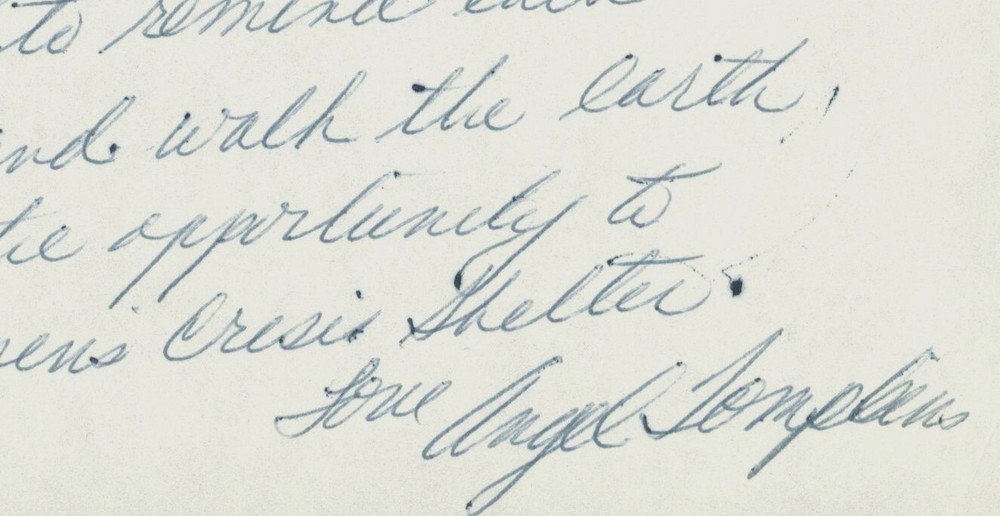 Angel Tompkins Autograph Letter Signed
