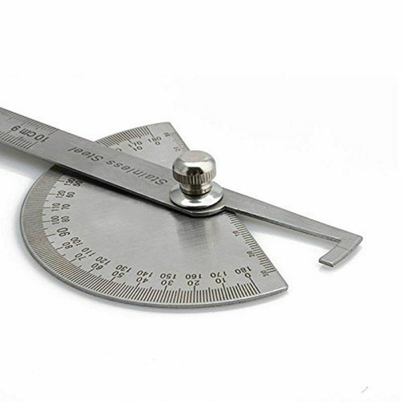 Stainless Steel Precise SAE Protractor 0-180° Woodwork Construction Angle Ruler