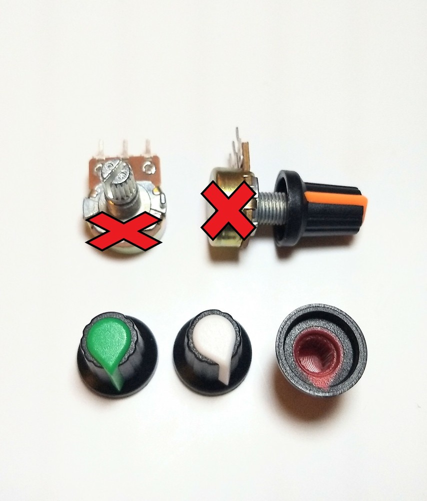 4x 6mm Shaft Hole Plastic Threaded Knurled Potentiometer New Knobs Cap KIT