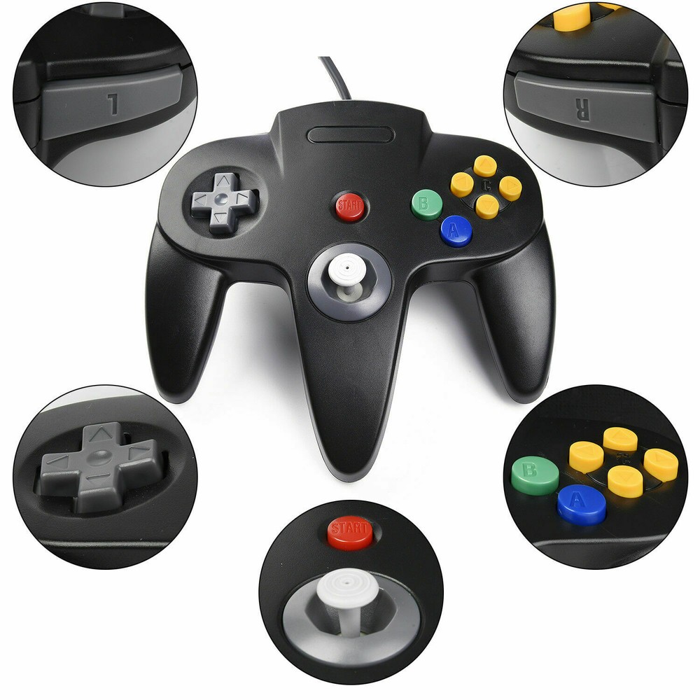 Wired Controller Compatible With Nintendo 64 N64 Joystick Video Game Console
