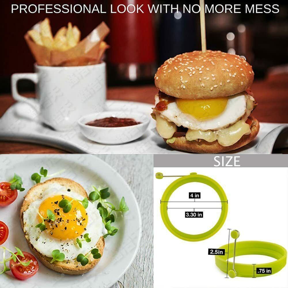 4PCS Silicone Egg Fried Mold Ring Pancake Maker Convenient Kitchen Cooking Tool