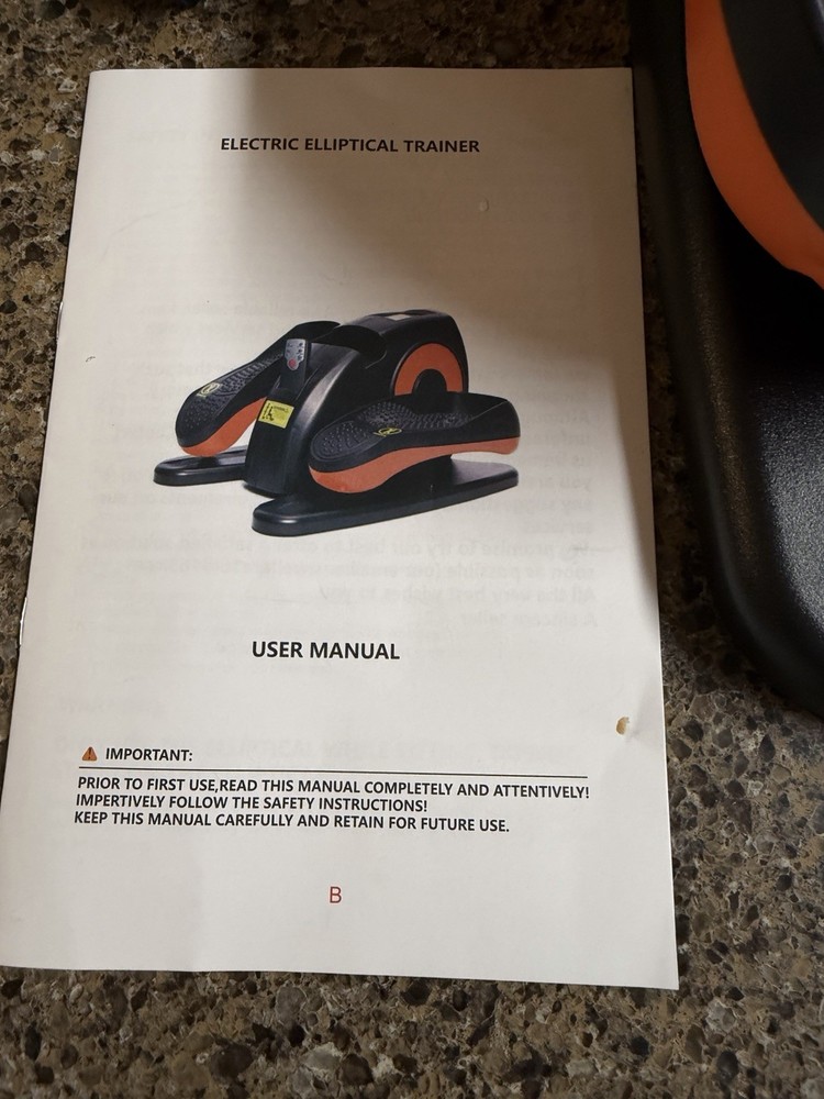 PUTNEN Electric Elliptical Trainer Remote Control LCD-Display Black Orange