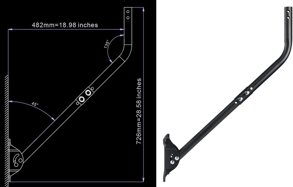 Weatherproof Antenna Mounting Pole - Adjustable J Pipe Mount