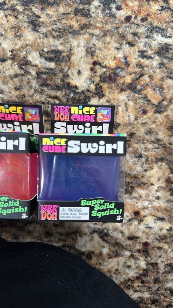NeeDoh Nice Cube Swirl Super Solid Squish Squeeze Multicolor 2-Pack