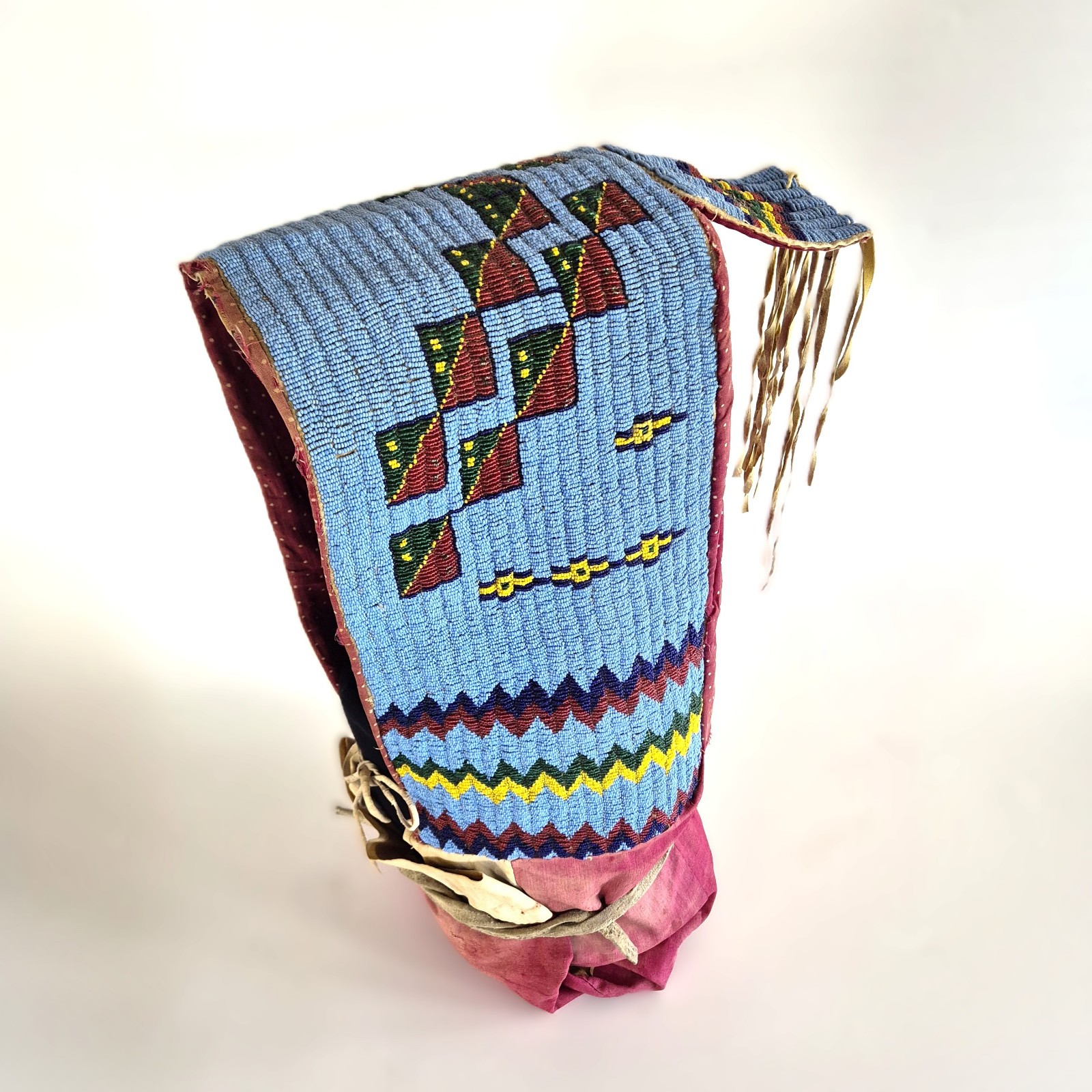 Antique Sioux (Dakota/ Lakota) Beaded Soft Baby Carrier/ Cradle, circa 1880.