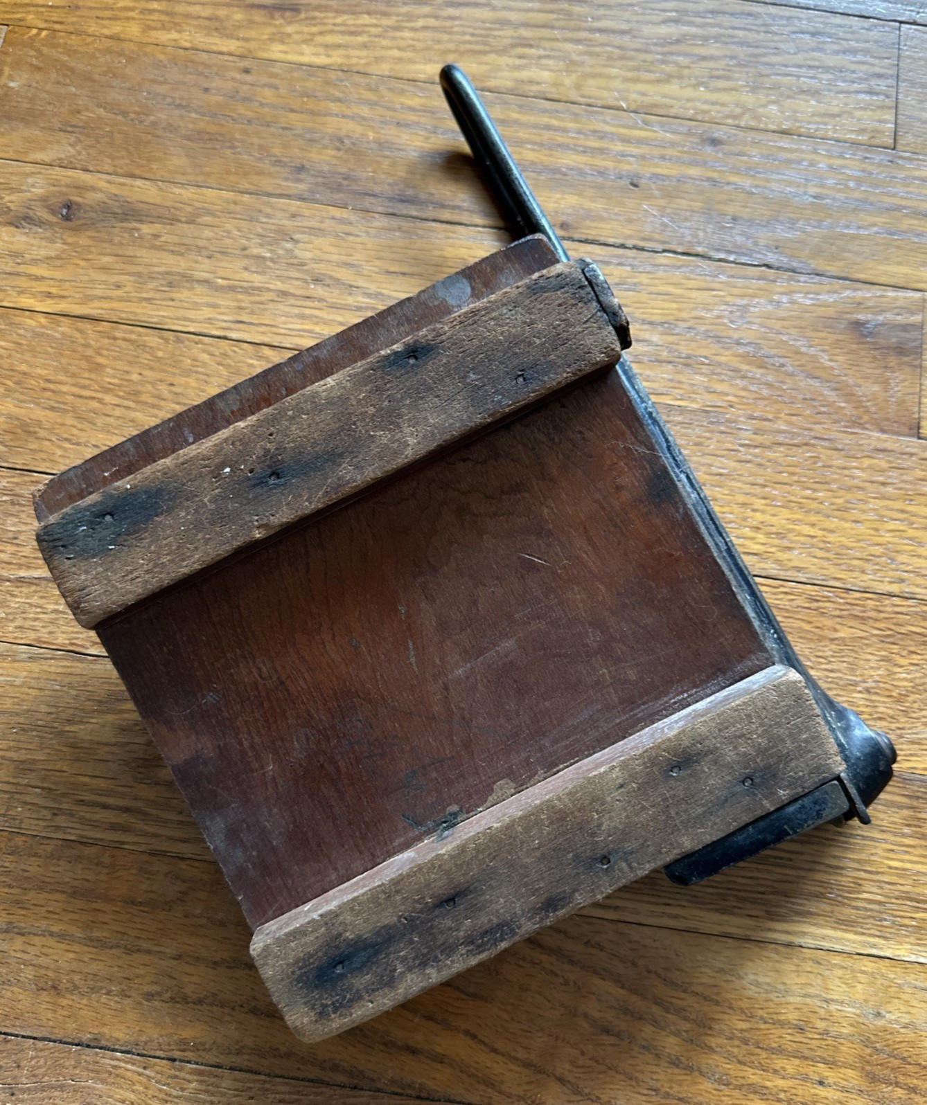 Vintage Wood Small Photo Paper Cutter 6" x 7" - Blade Needs Sharping