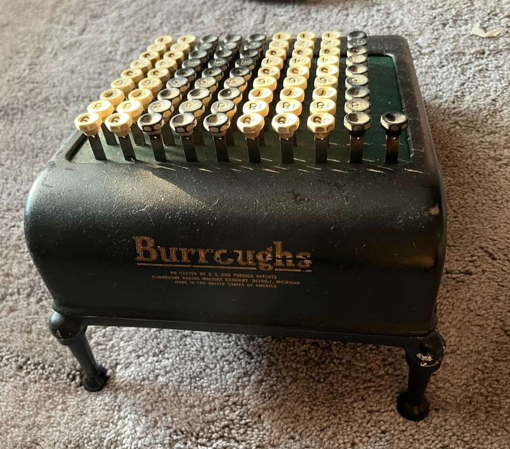 Burroughs Key Calculator Adding Machine Keys Locked Needs Fixing