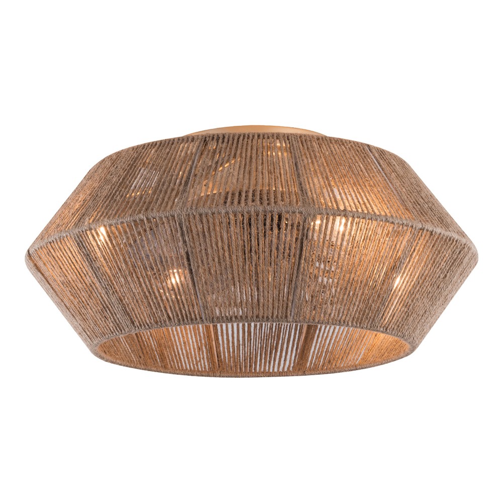 Boho Ceiling Fan Rattan Caged Flush Mount Fan Light +Remote Control Ceiling Fan