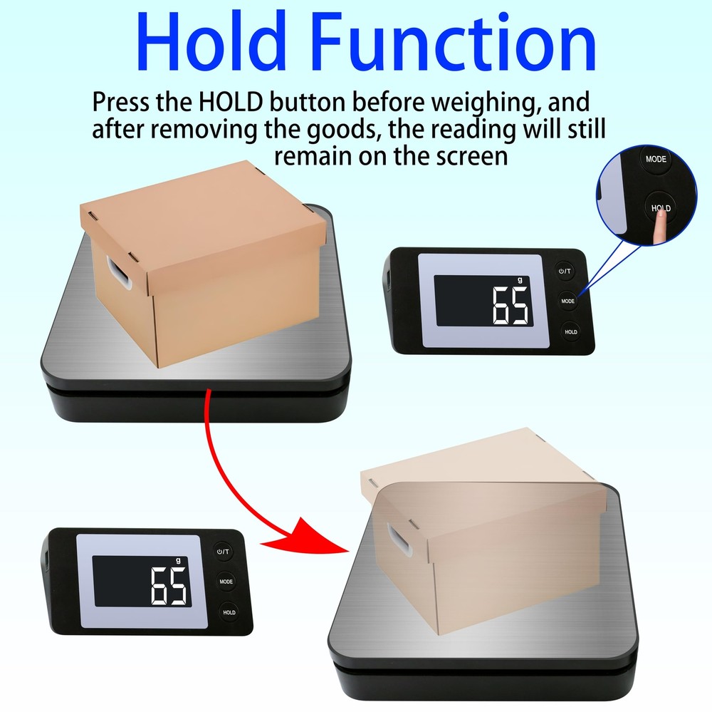 Shipping Scale 110 LB Digital Postage Scale Wireless LCD Display Postal Scale...