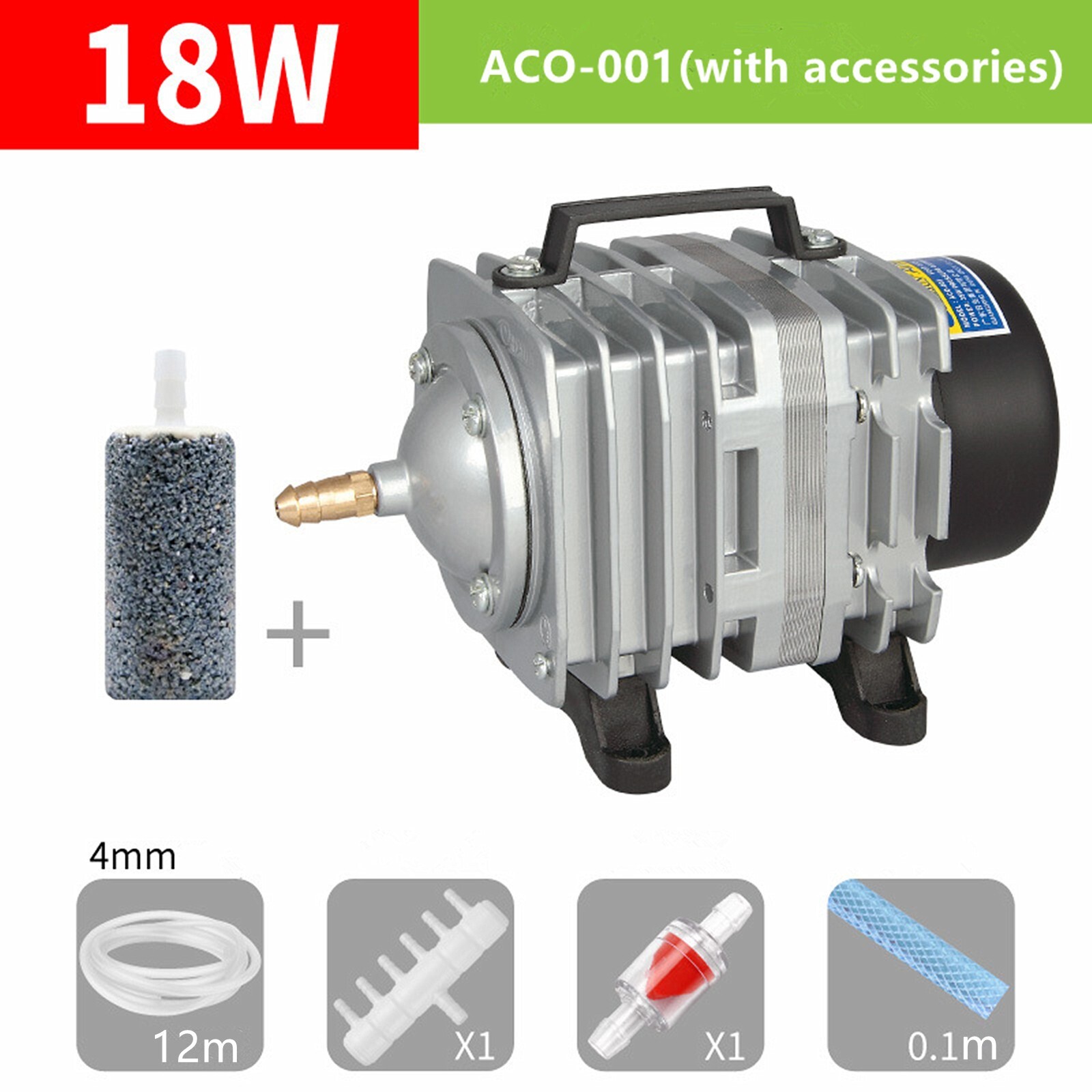 400GPH Aquarium Commercial Air Pump with Accessories , 6 Outlet/18W