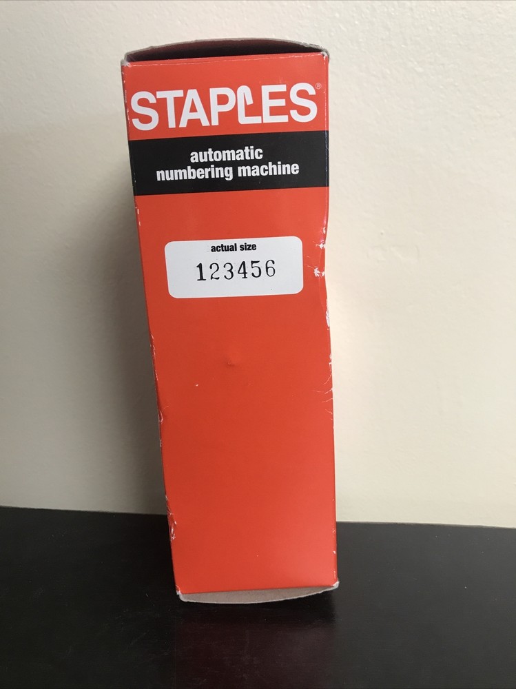 Staples Automatic Numbering Machine, New In Box- 6 Number Stamp Machine