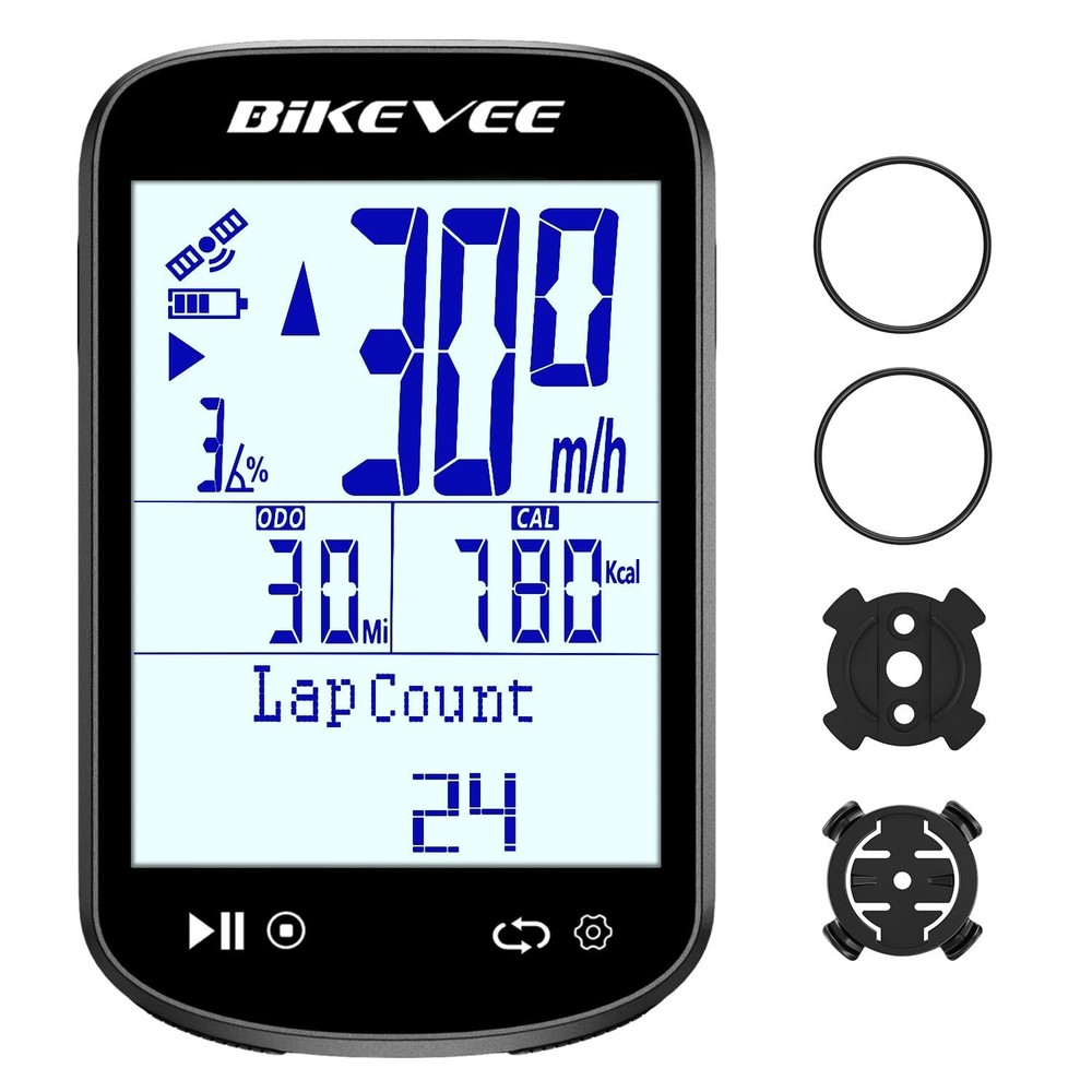Wireless Bike Computer GPS Bundle - Speedometer, Odometer, Cadence Sensor, Water