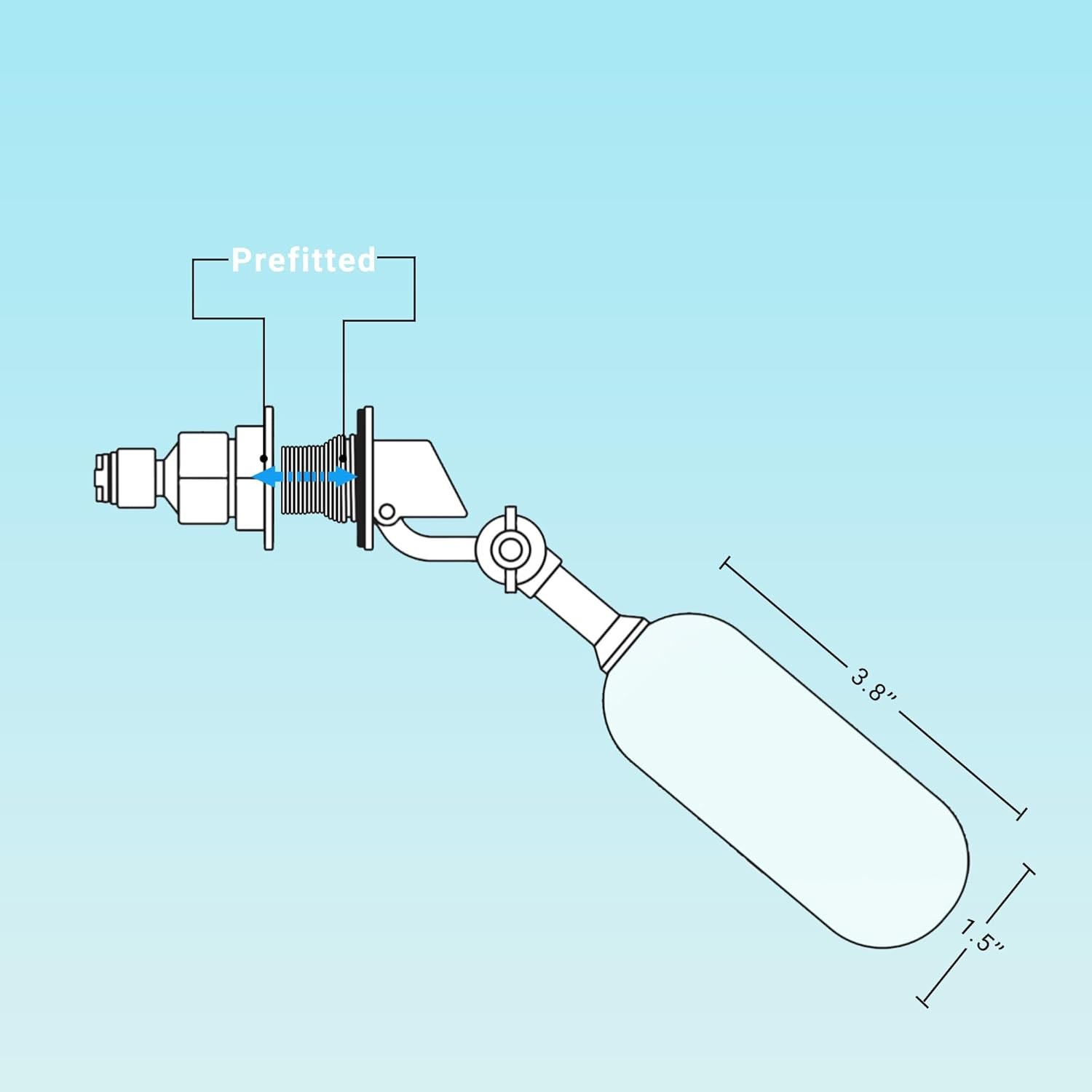 RO/DI Float Valve Kit for Reef Tank & Aquarium ATO – Auto Top white and blue