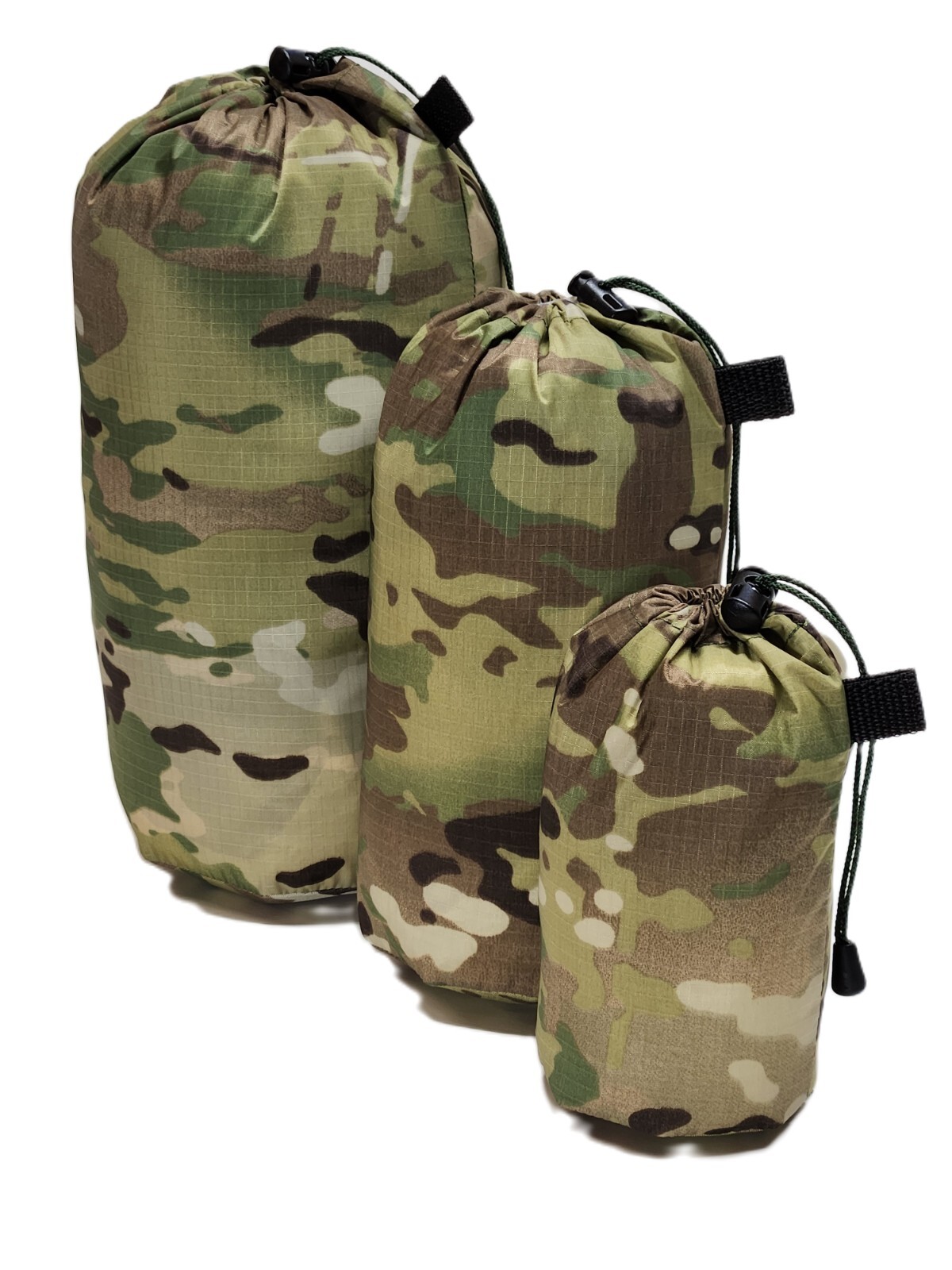 3-pk MULTICAM 70D Mil-spec Ripstop Waterproof Nylon Camping Hiking Stuffsack Set