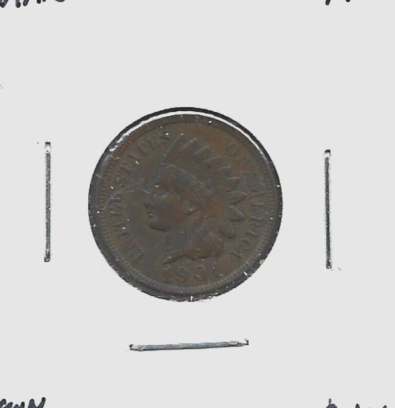 1901 Indian Head Cent Brown AU