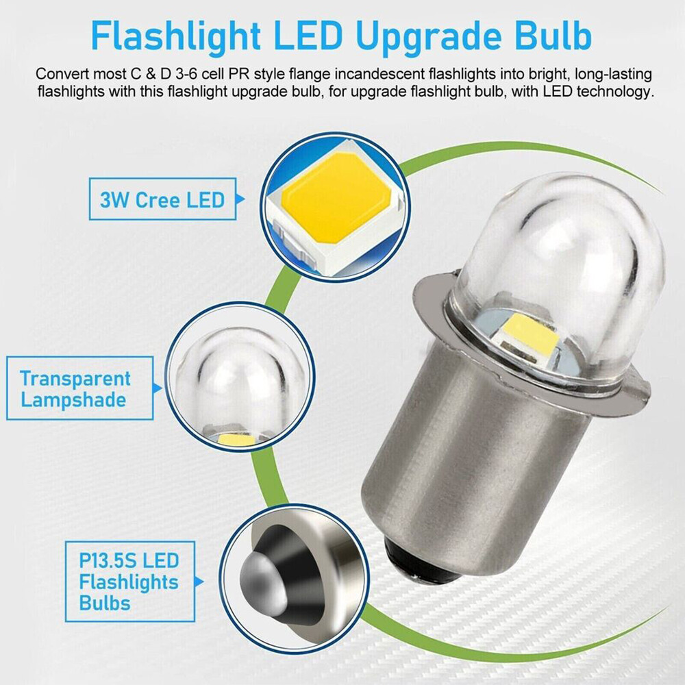(4) 18 Volt LED Bulbs Replacements for Porter Cable PC18FL Flashlight