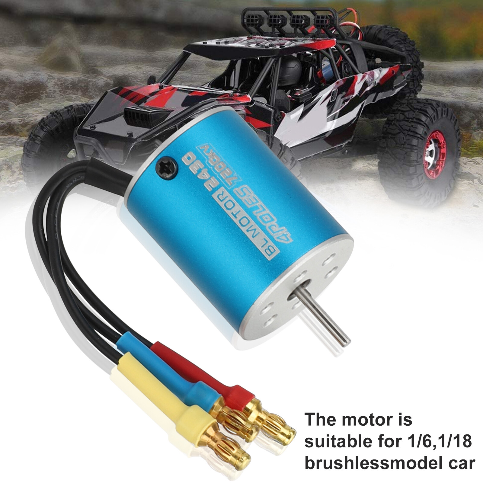 2430 7200KV Waterproof Brushless Motor+ESC Combo Set for 1/18 1/16 RC Car Truck