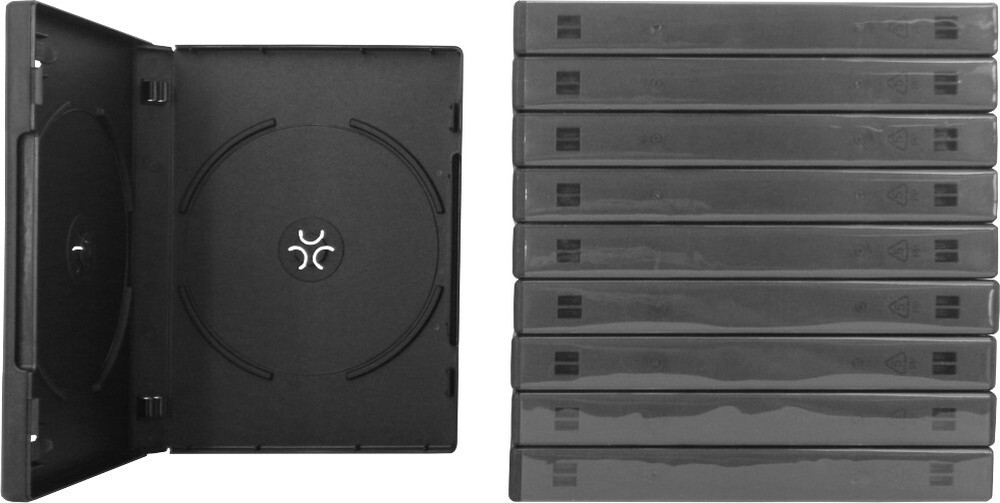 (10) DV2R22BK Black 2 Disc Empty Replacement 22MM DVD Media Storage Box Case