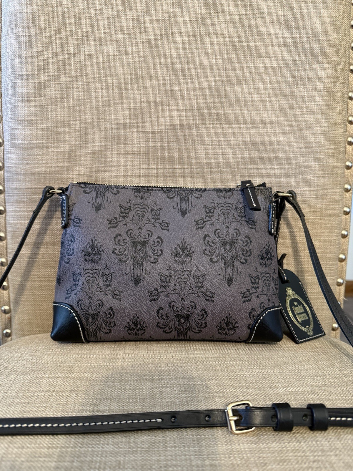 Dooney & Bourke Disney Haunted Mansion Wallpaper Crossbody Pouchette Purse Rare