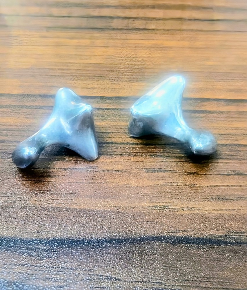 Vintage Asymmetrical Star Shaped Silver Tone Cufflinks