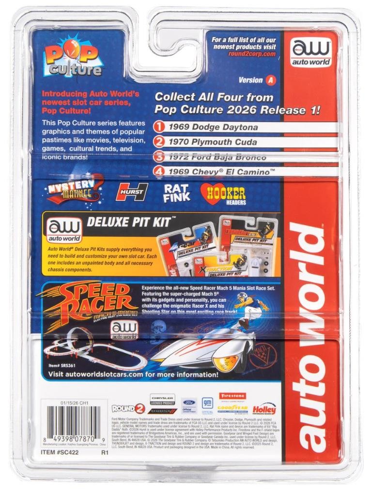 SC422-4W Auto World Thunderjet 1969 Chevy El Camino HO Scale Slot Car