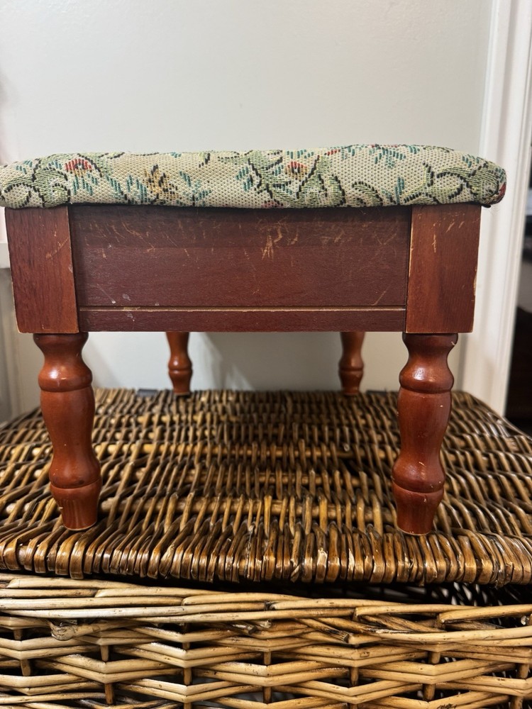 Vintage Tapestry Footstool