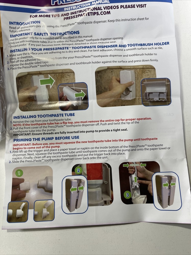 NOS RC Press to Paste -toothbrush holder and toothpaste dispenser