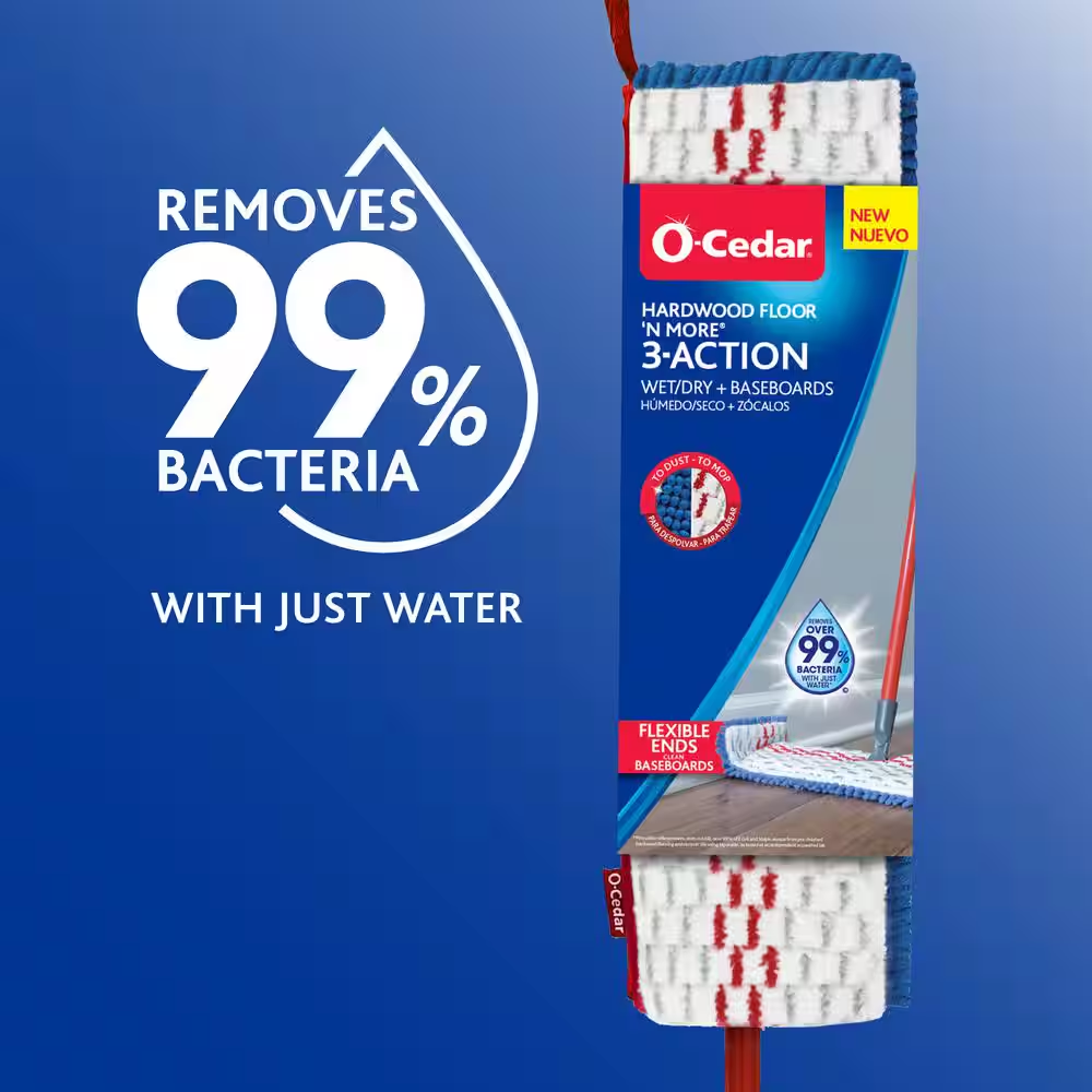 O-Cedar Professional Dual-Action Microfiber Flip Mop Reusable Washable