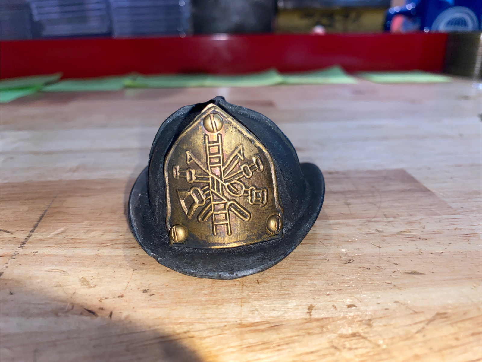 Firefighter Helmet Cast Iron Beer Bottle Opener Fireman Fire Chief Patina GIFT