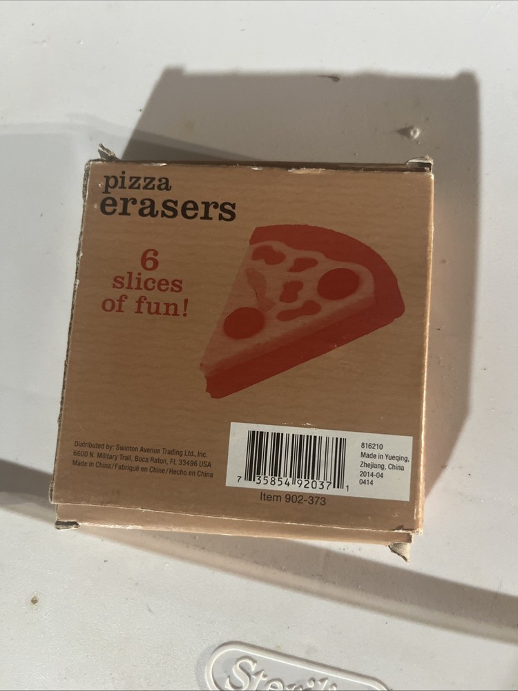 Pizza Erasers 6 Pieces