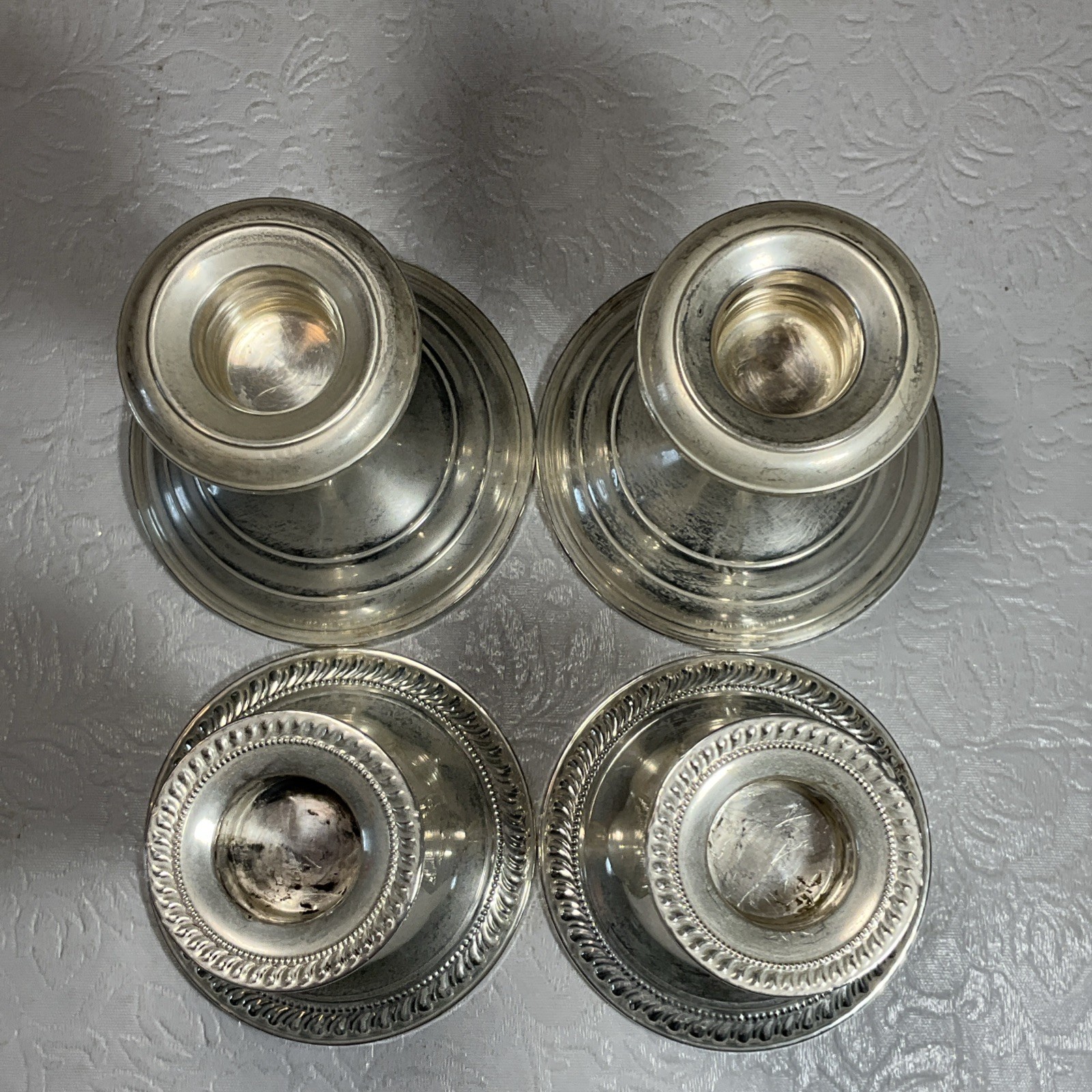 Sterling Silver Weighted Candlestick Candle Holders Lot Of 4 Duchin & Crown