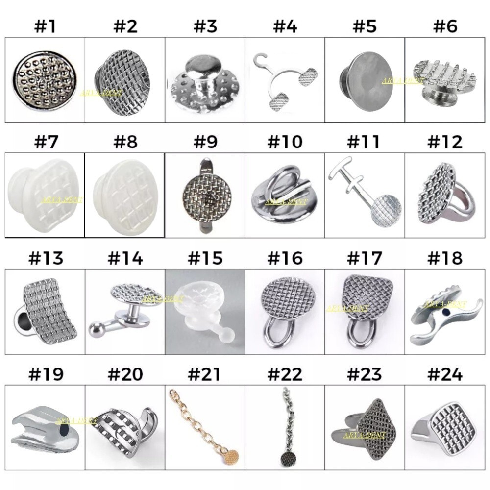 Dental Orthodontic Bondable Lingual Button Mesh Base Crimpable Hook Button Chain