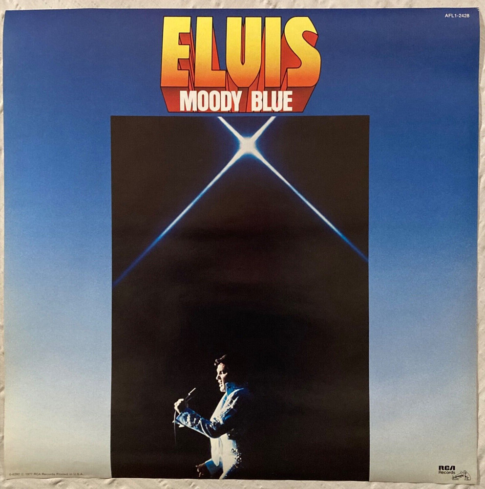 Elvis Presley 1977 Promo Poster Moody Blue RCA Records New Condition E