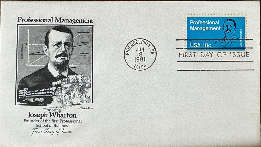 Artmaster Cachets 1920 Professional Management Joseph Wharton