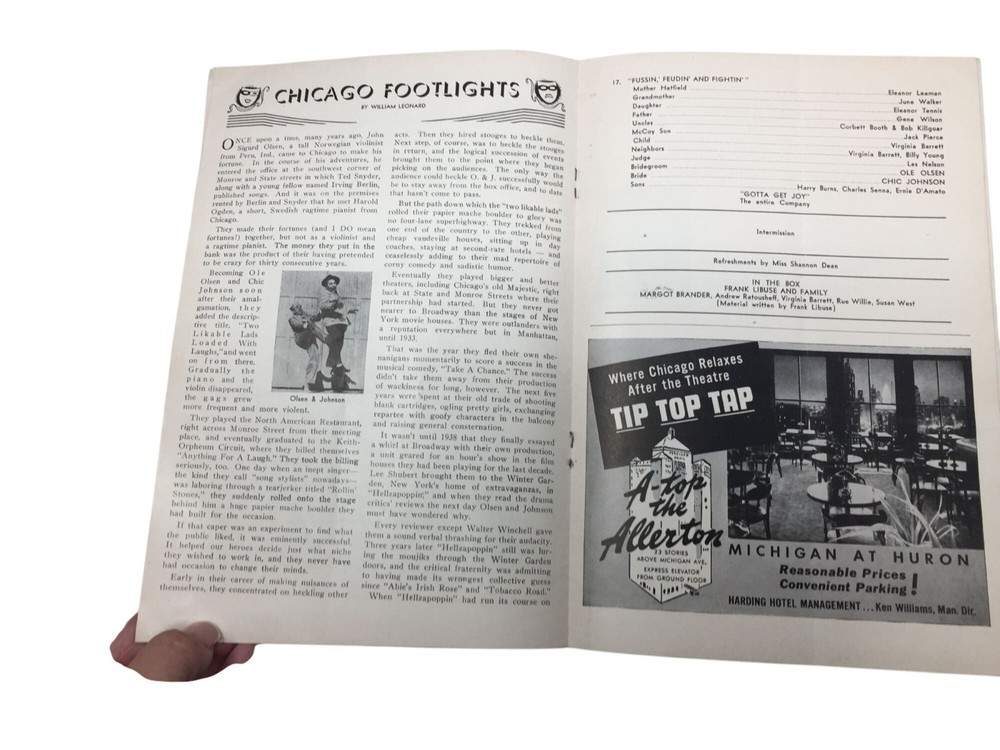''CHICAGO STAGEBILL'' EVENT PROGRAM/BOOKLET