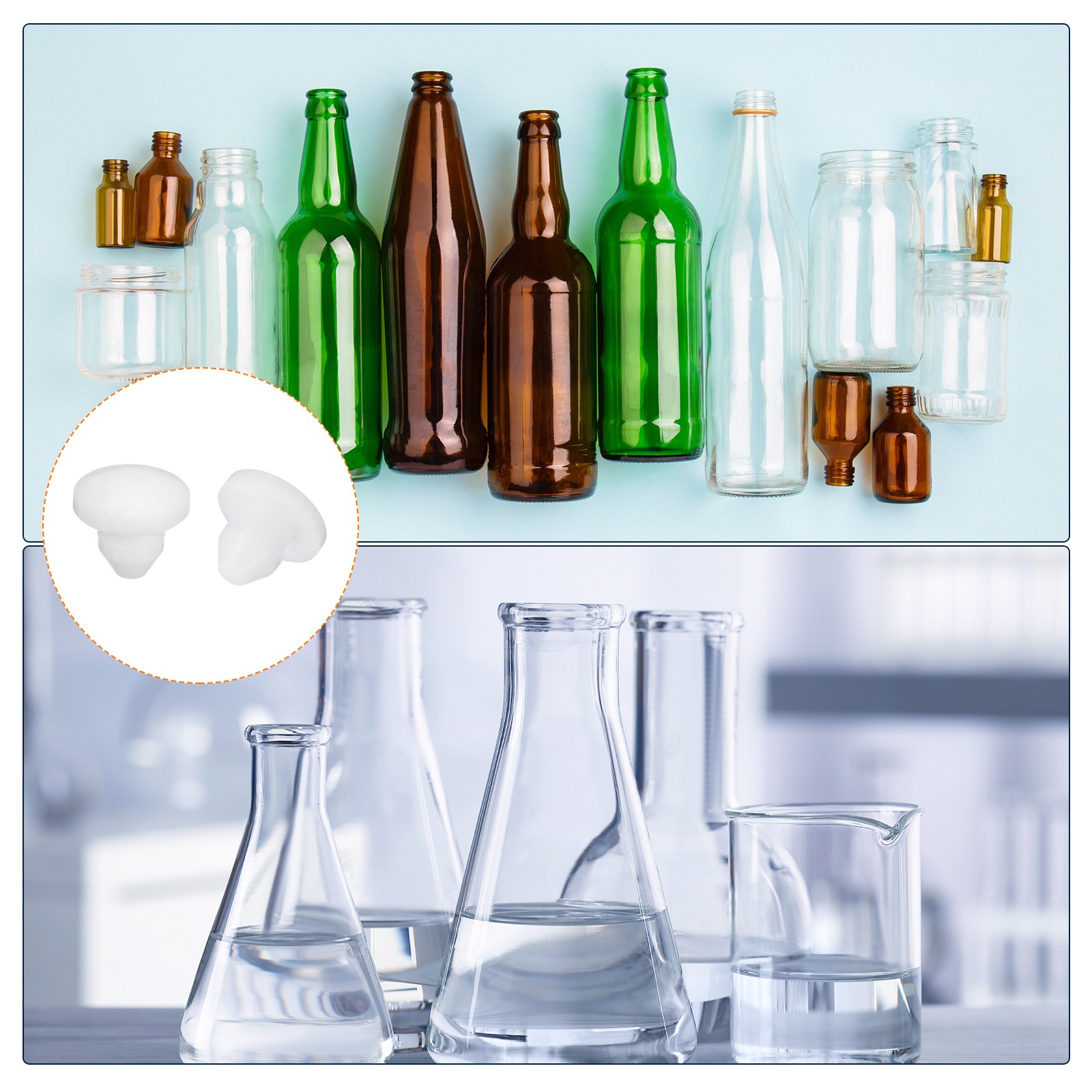 50Pcs Silicone Plugs Rubber Round Hole Plugs for 3.5-4mm Hole White