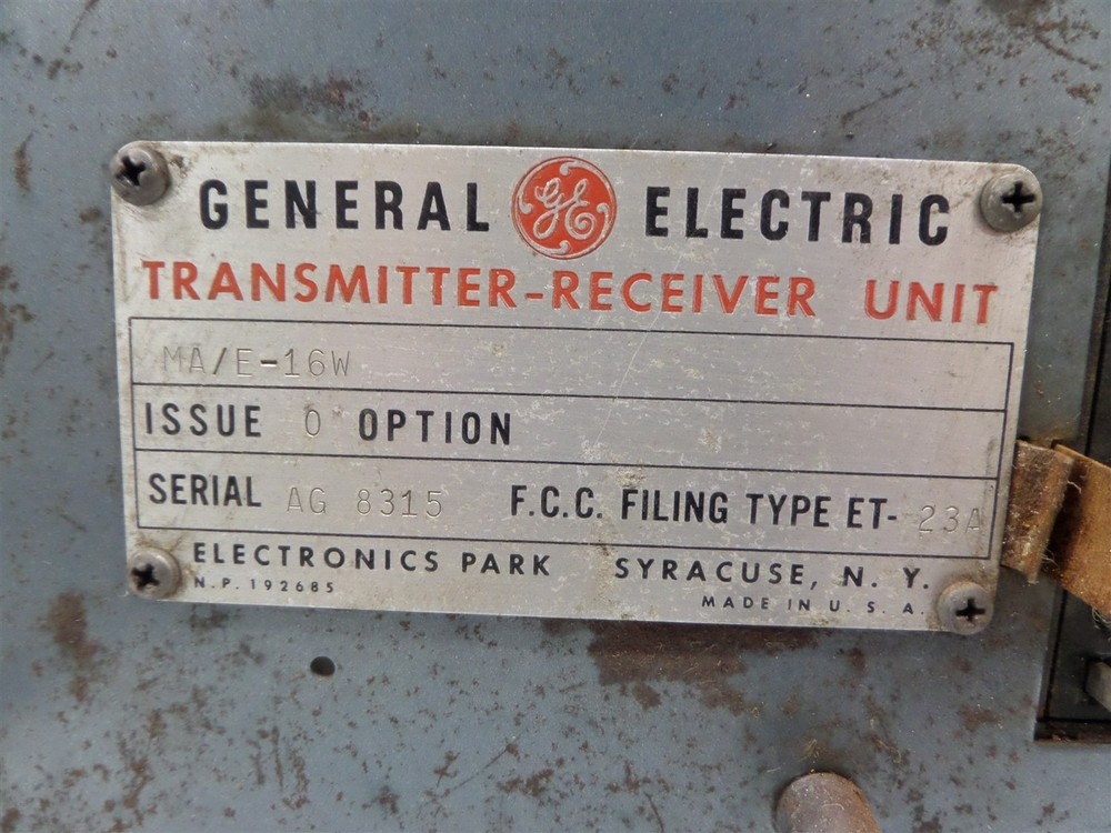 General Electric MA/E-16w Issue O Transmitter Receiver Unit