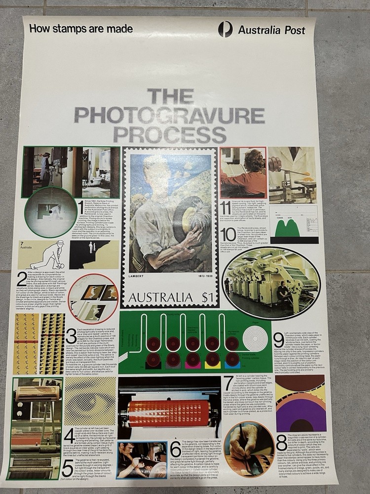 RARE FULL Set (5) Australia Post Stunning Posters Original Vintage 1970s