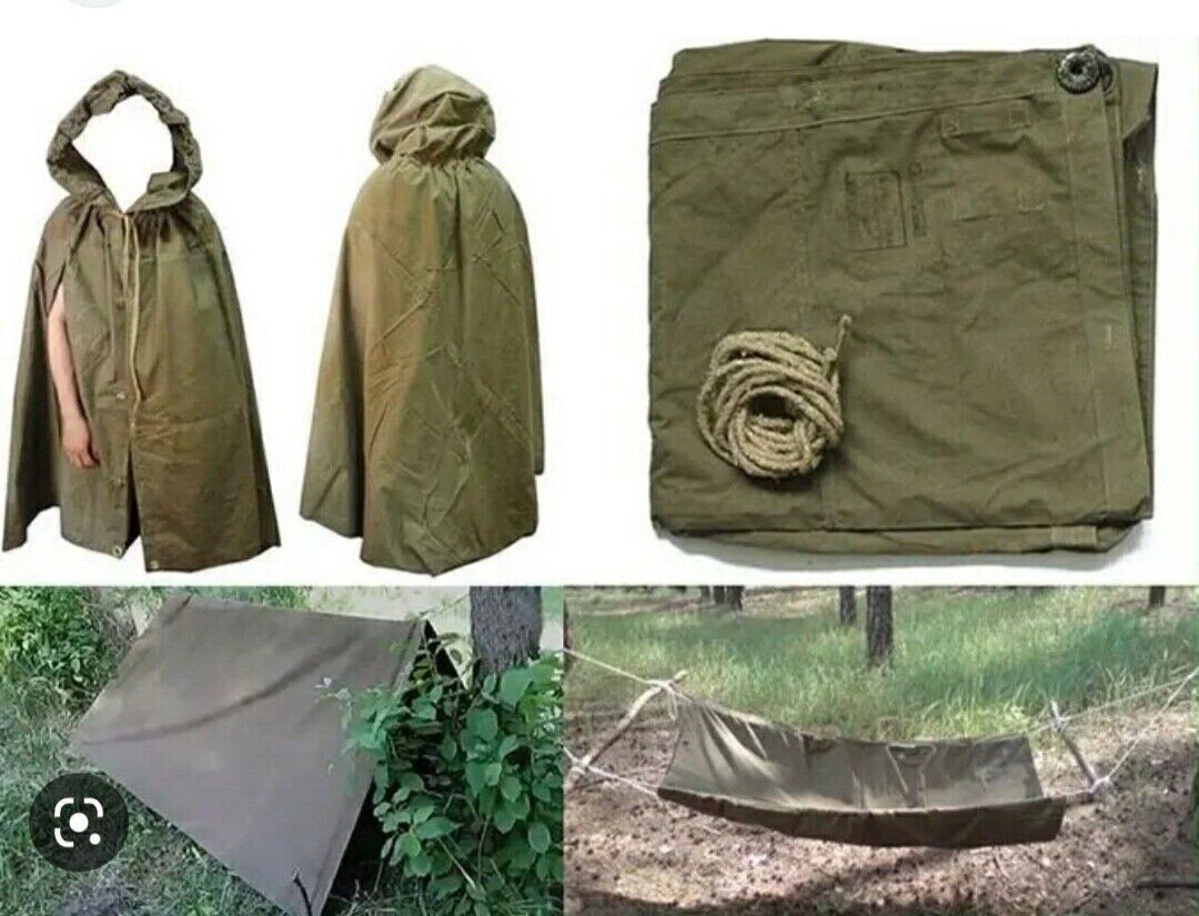 Soviet Russian Army Soldiers Rain cape-tent Poncho Metal Grommets Original,NEW