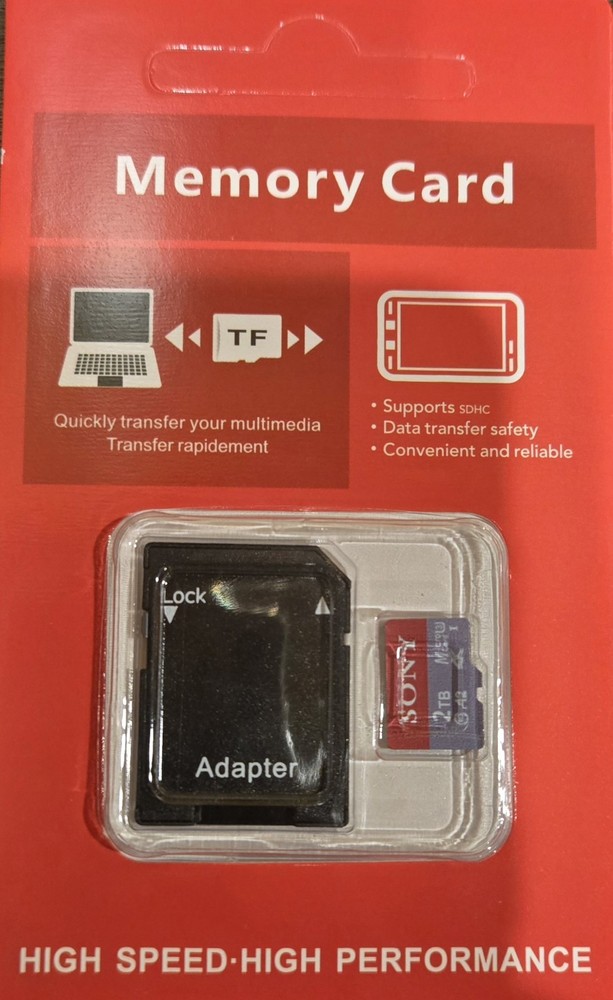 Sony 2TB Micro Sd Card Great Performance High Speed Memory *FREE ADAPTER*