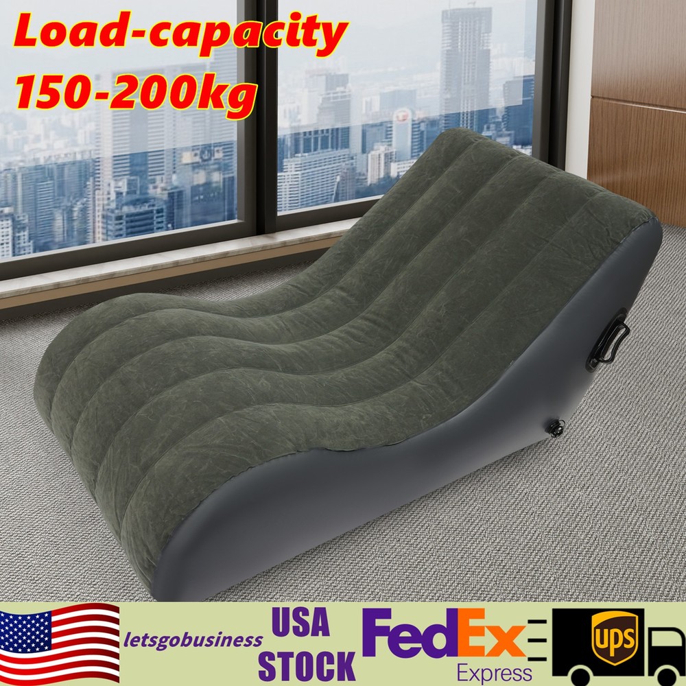 PVC Flocking Sofa Bed Max Capacity 440.92lbs Inflatable Sofa Folding Sofa Bed