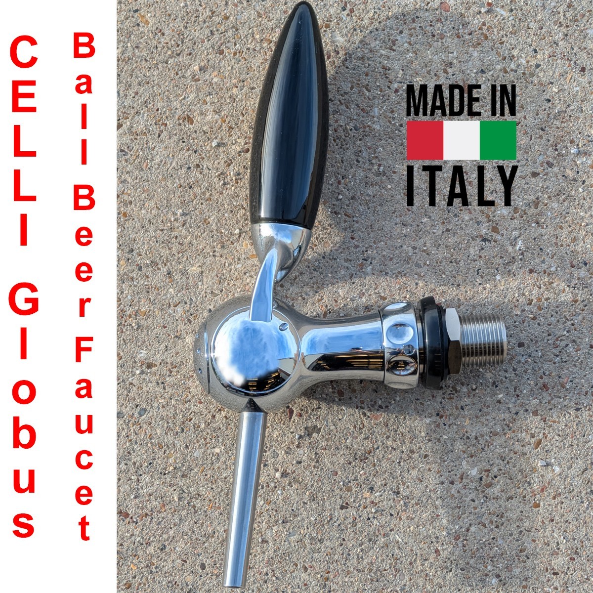 Celli Globus Beer/Wine Faucet, Ball Style Beer Faucet, Rotary valve Beer Faucet