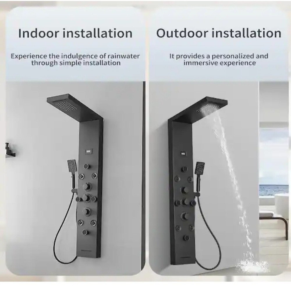 8-Jet Rainfall Shower Tower Shower Panel System with Rainfall Waterfall...