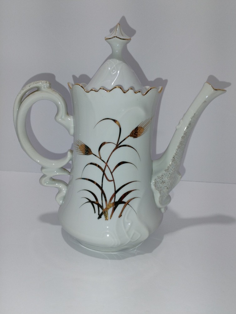 Lefton Wheat Coffee Pot With Lid