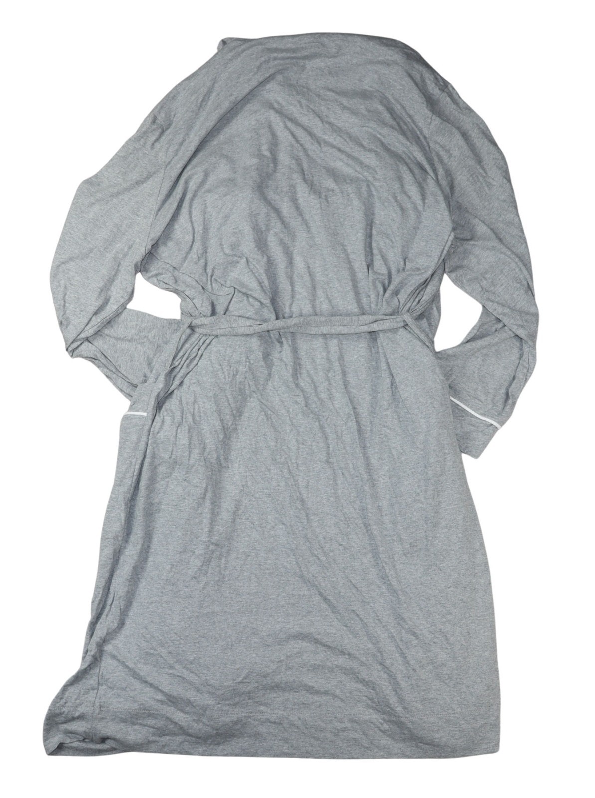 Club Room Tipped Lightweight Cotton Blend Belted Men's Bathrobe OSFM NWT Grey