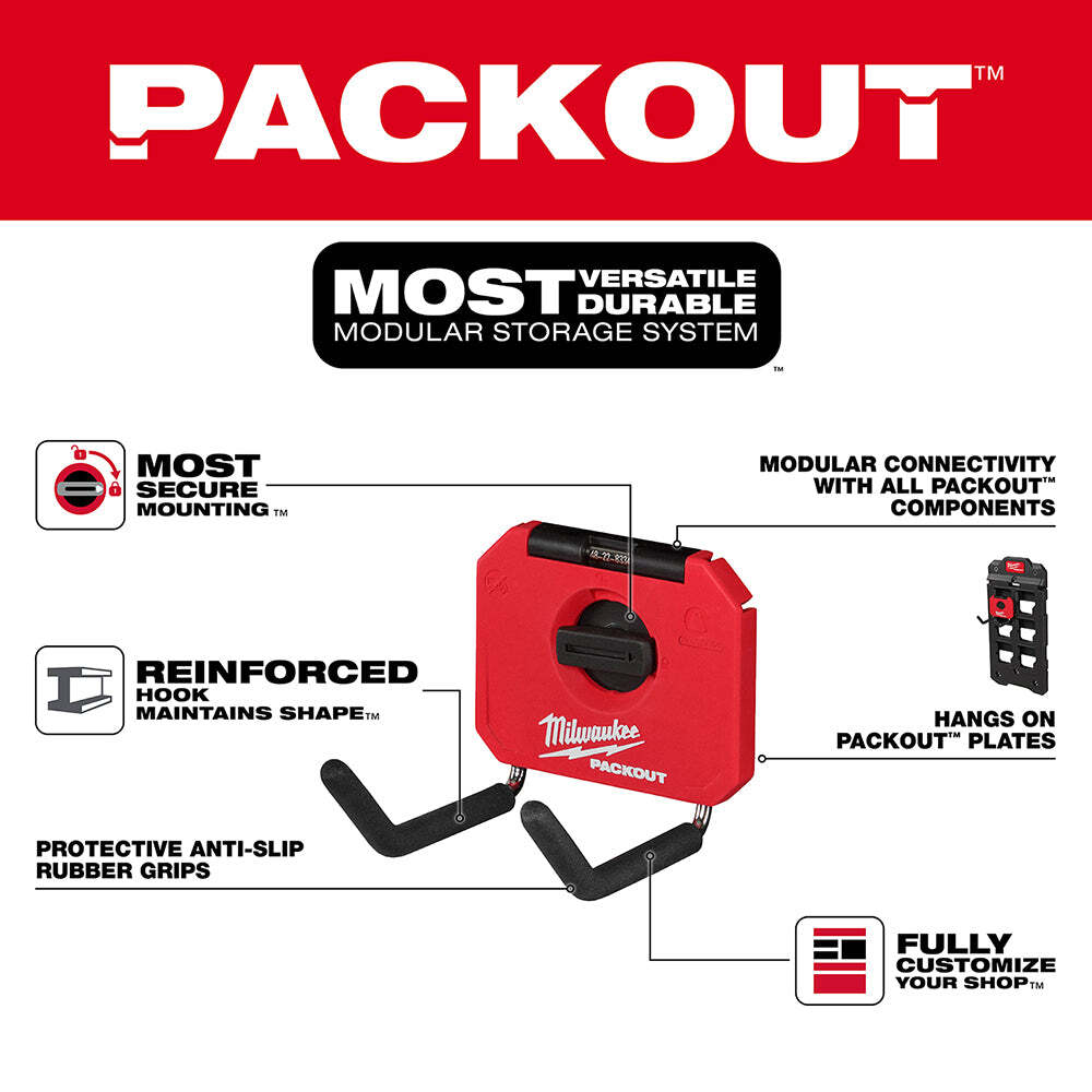 Milwaukee 48-22-8334 4" PACKOUT Reinforced Straight Hook